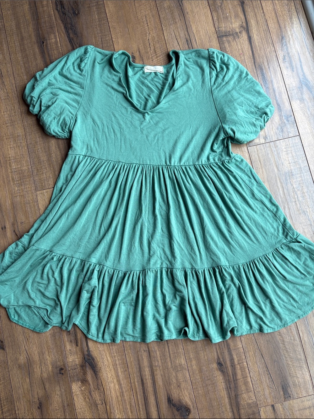Altar'd State Sage Green Babydoll Tiered Dress